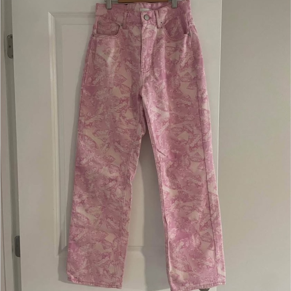 BDG Light Pink Snake-Skin Denim